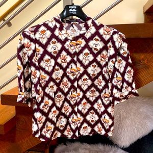 Scotch & Soda brown flower blouse S